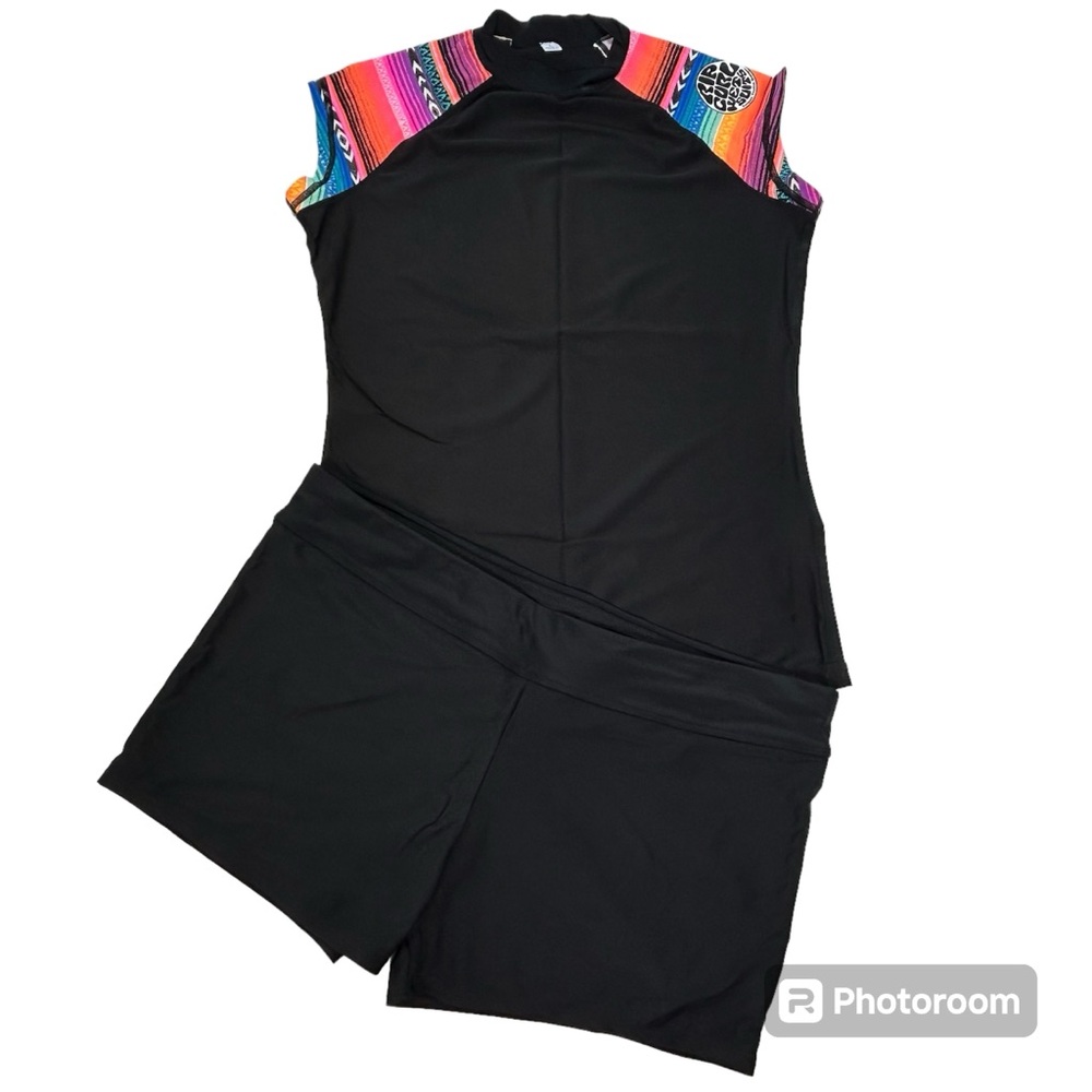 Geometric Accent Tankini Swimsuit Size L/XL Women's